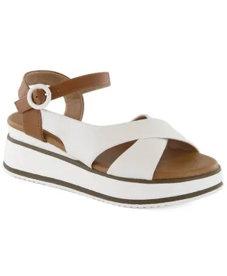 Vinceza W JAN303 white wedge sandals