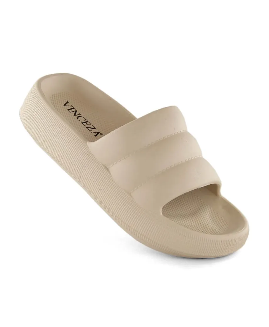 Vinceza W JAN307B beige platform flip-flops