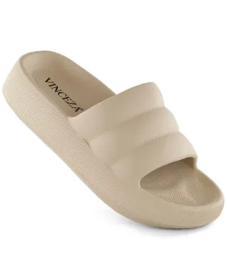 Vinceza W JAN307B beige platform flip-flops