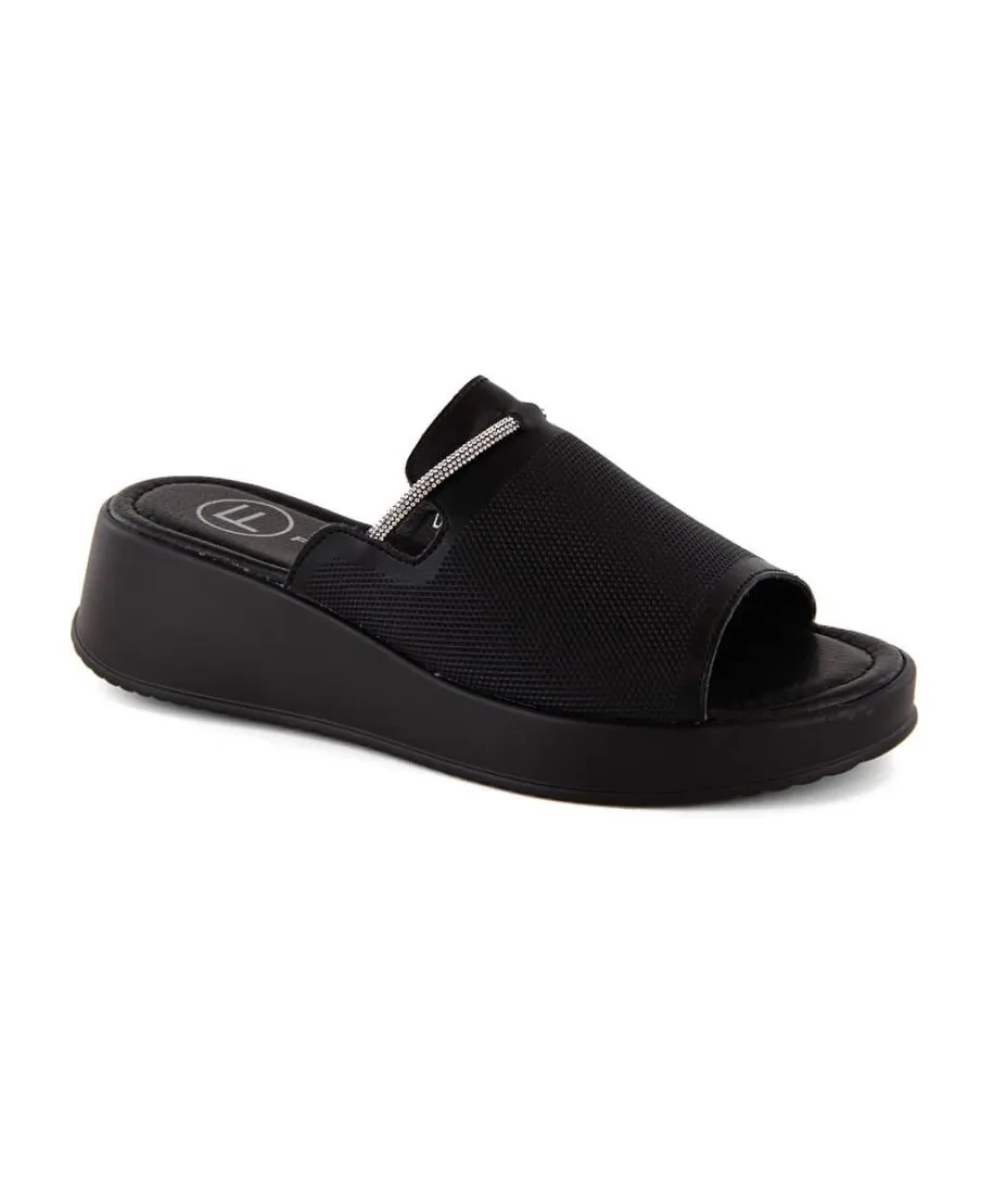 Filippo W PAW538A Leather Wedge Sandals Black