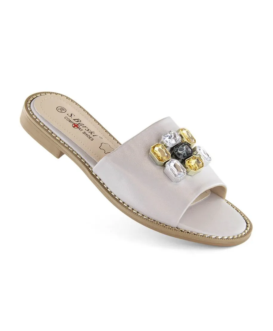 Chanclas con circonitas S Barski W OLI262B, plata