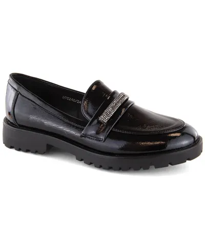 Patent leather shoes with zircons Filippo W PAW545 black