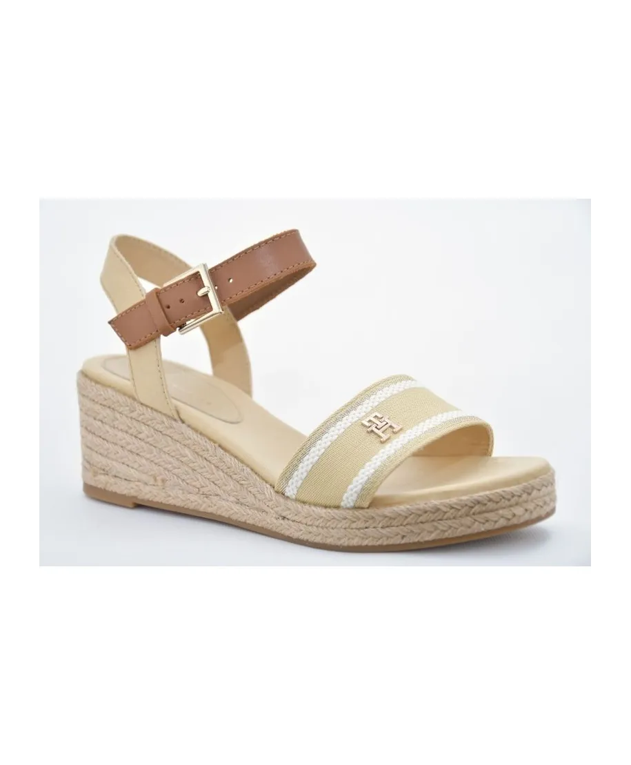 Sandały Tommy Hilfiger Webbing Wedge Sandal W FW0FW08044ACR