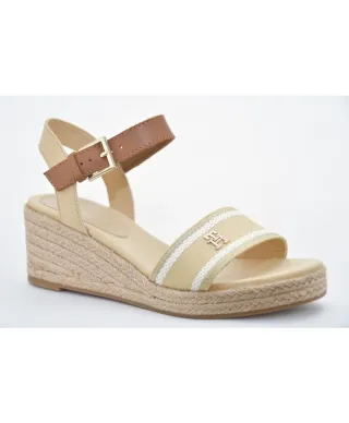 Sandały Tommy Hilfiger Webbing Wedge Sandal W FW0FW08044ACR