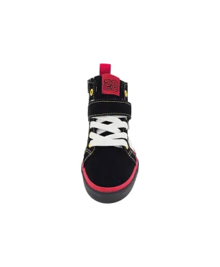 Ground up Mickey High Top Velcro - Black-White