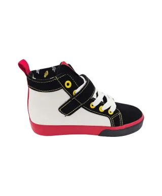 Ground up Mickey High Top Velcro - Black-White