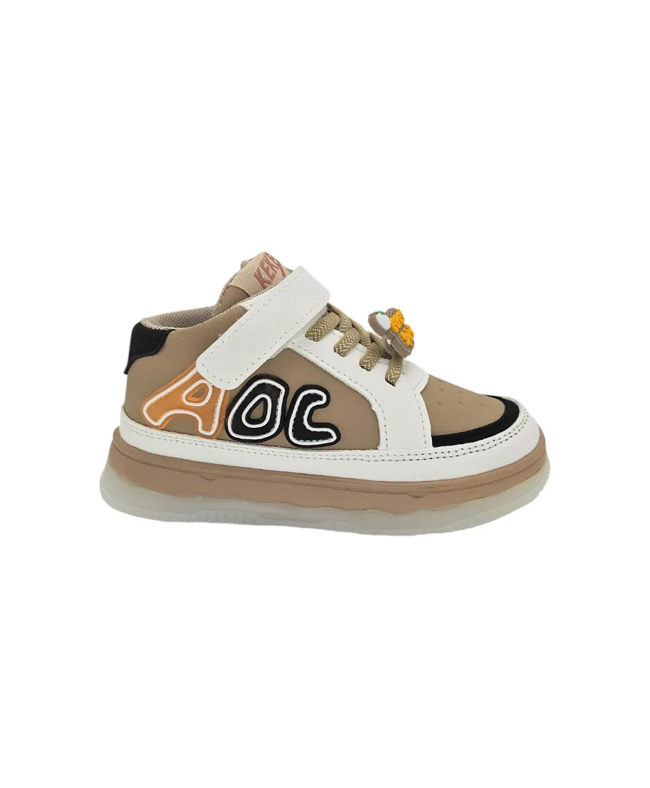 Mini ABC shoes - Brown LED