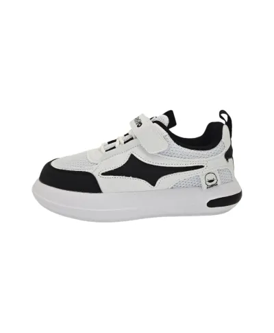 PiyoPiyo Shoes - White Black Lace-up Sneakers