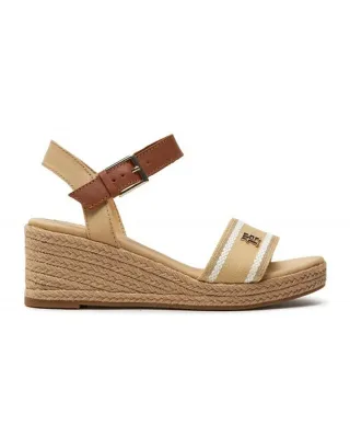 Sandały Tommy Hilfiger Webbing Wedge Sandal W FW0FW08044ACR