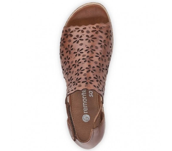 Skórzane komfortowe sandały Remonte W RKR655 brązowe