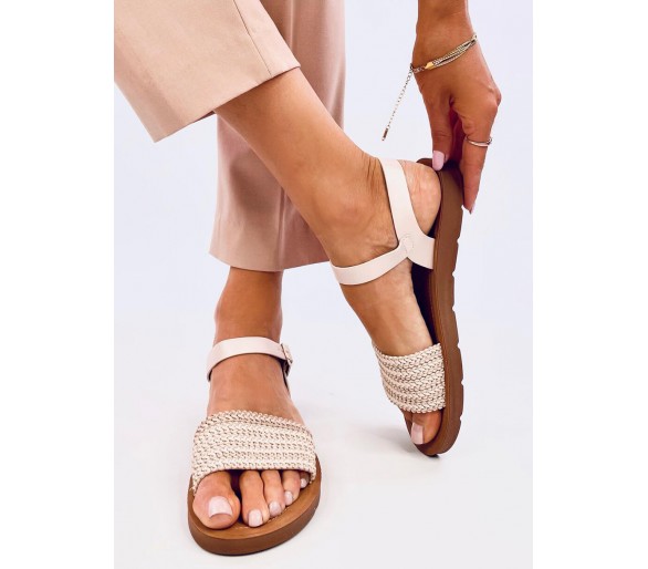 Sandałki w stylu boho SALINON OFF-WHITE