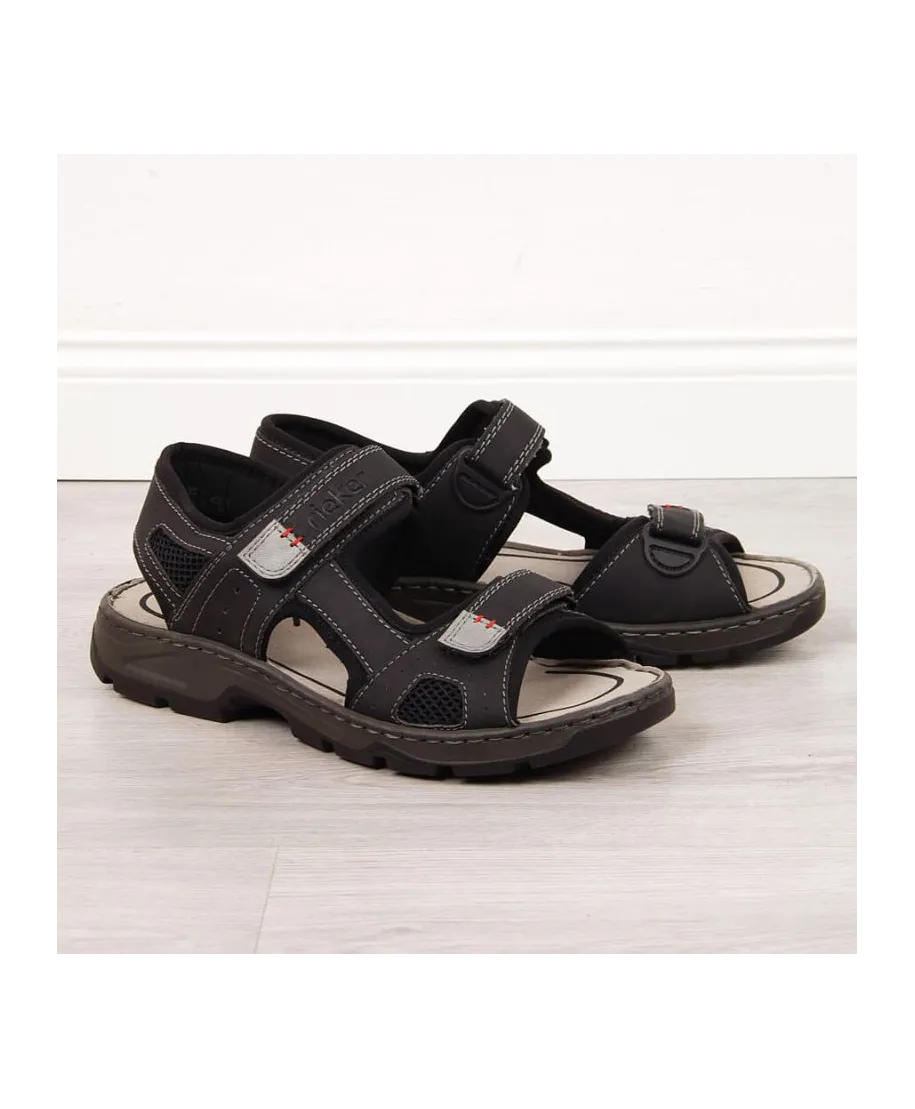 Rieker M R447 Velcro Comfort Sandals Black