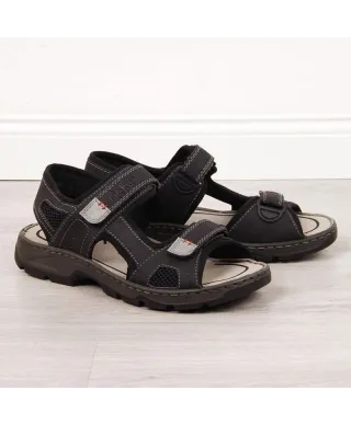 Rieker M R447 Velcro Comfort Sandals Black