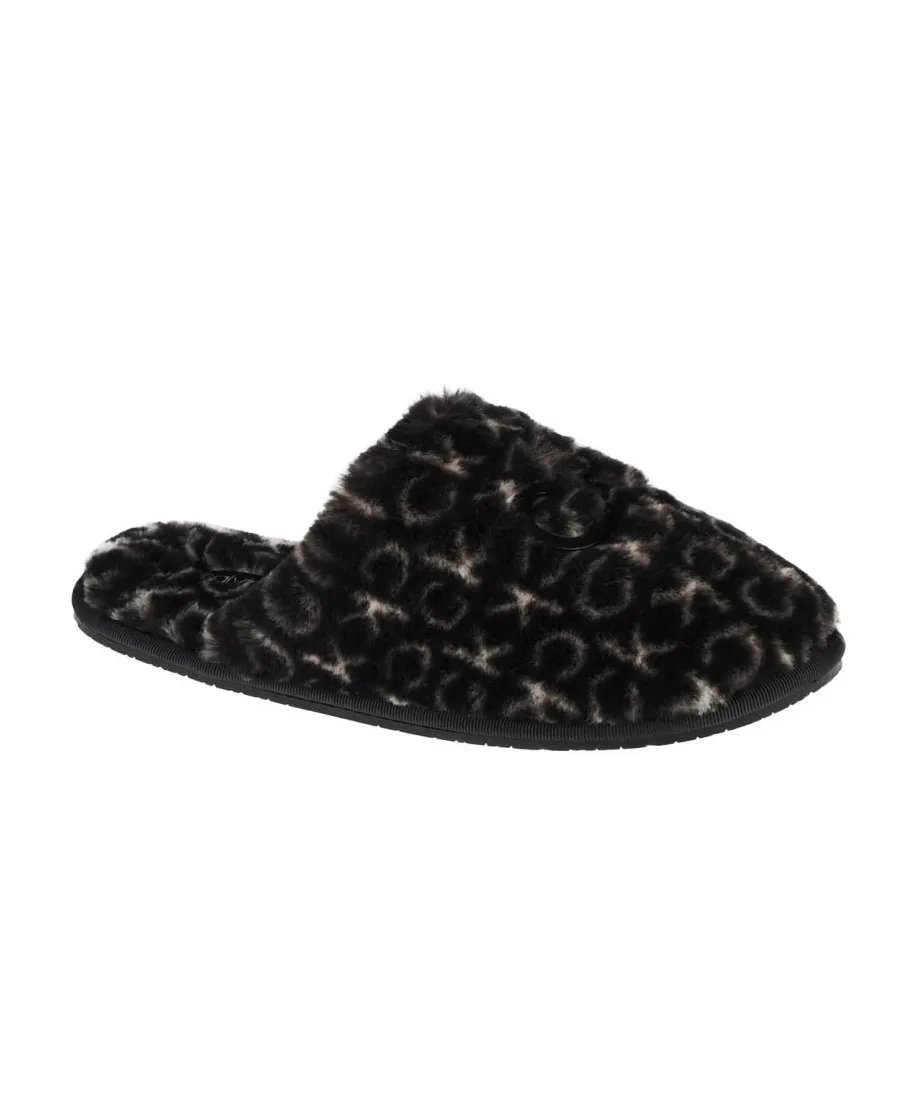 Kapcie Calvin Klein Slipper Mule Fur Mono W HW0HW00536-0GK