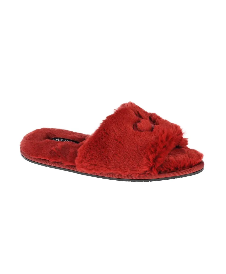 Kapcie Calvin Klein Slipper Sandal Fur W HW0HW00634-XB8