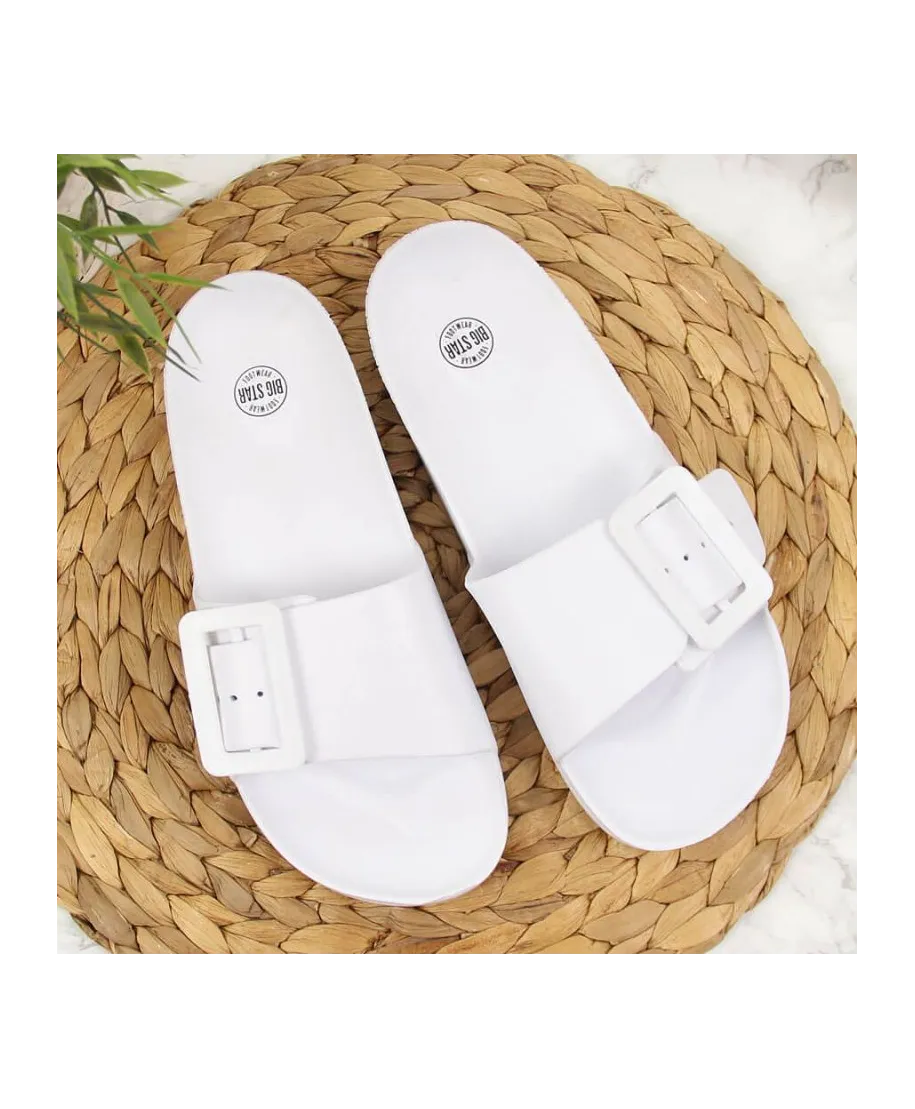 Big Star W FF274A391 white beach slippers