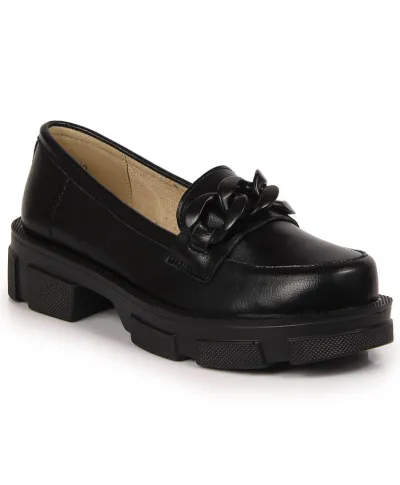 Zapatos de piel con cadena Filippo W PAW252C, negro