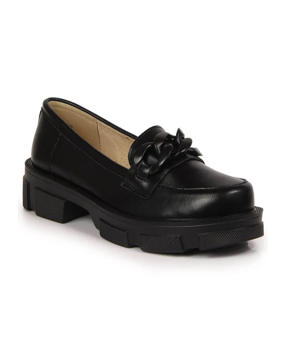 Zapatos de piel con cadena Filippo W PAW252C, negro