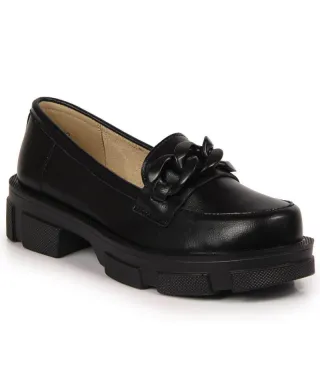 Filippo W PAW252C black leather chain shoes