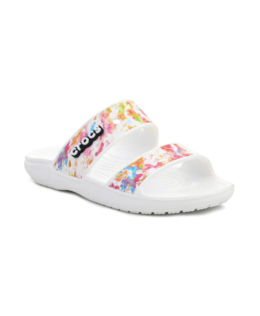 Sandalia con estampado tie dye clásico de Crocs Klapki para mujer 207283-928