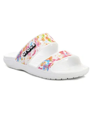 Sandalia con estampado tie dye clásico de Crocs Klapki para mujer 207283-928