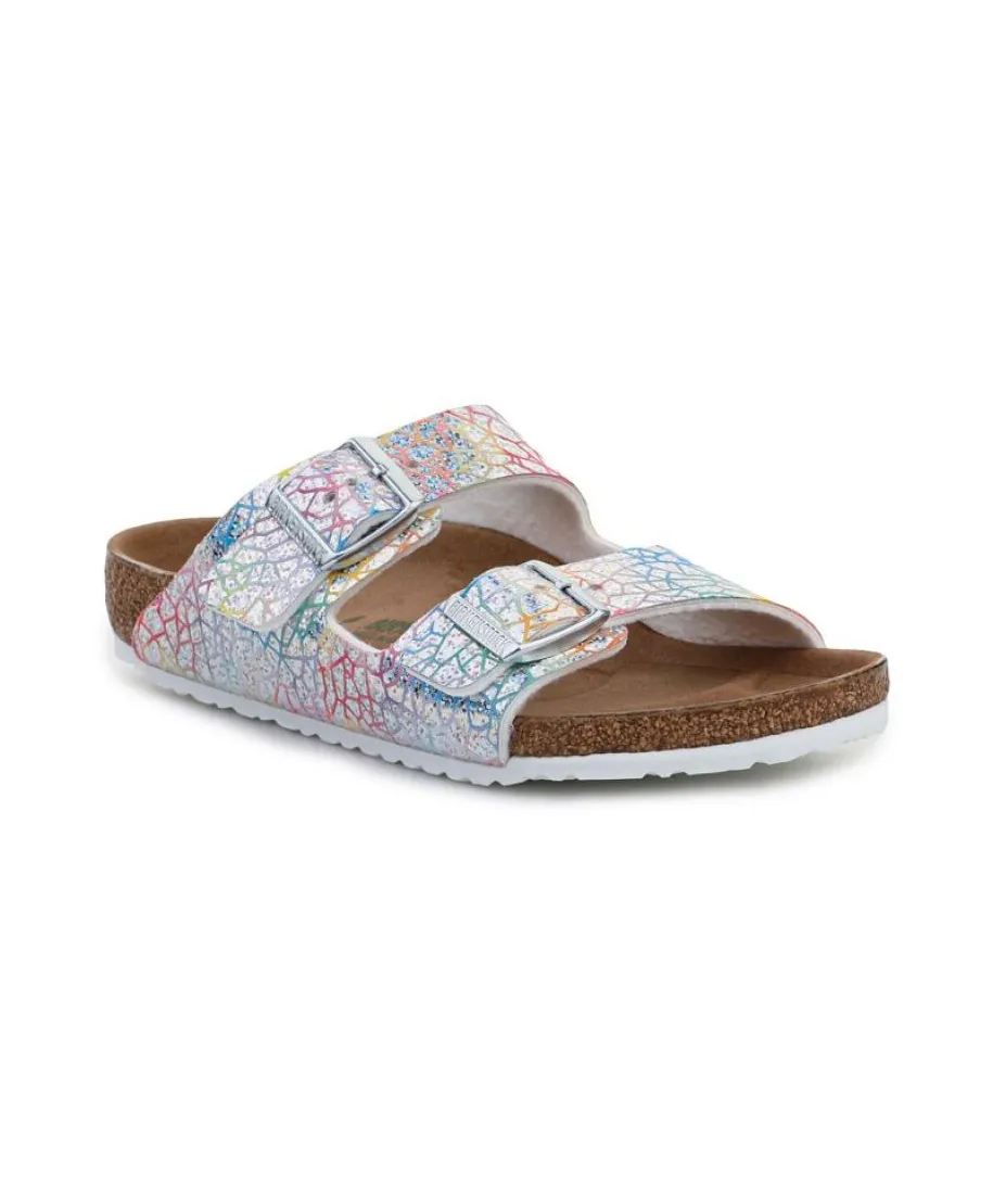 Klapki Birkenstock Arizona Kids Flashy Hologram Silver Jr 10