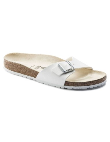 Klapki damskie Birkenstock Madrid Birko-Flor White białe regular szerokie (0040731)