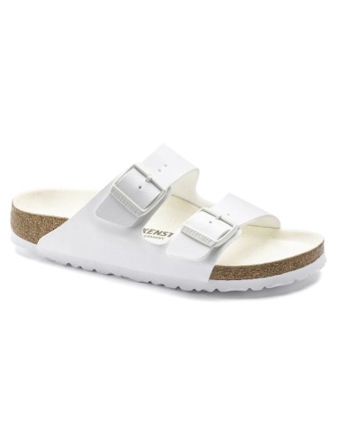 Klapki damskie/męskie Birkenstock Arizona Birko-Flor Regular na szeroką stopę na lato białe (1019061)