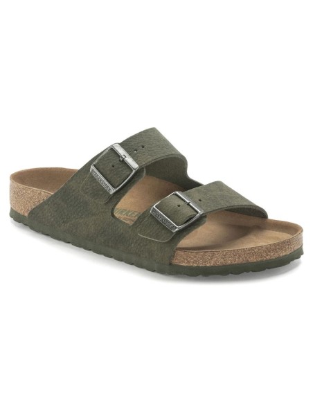 Klapki Birkenstock Arizona Vegan Microfaser Regular damskie-męskie Desert Dust Thyme na szeroką stopę wegańskie (1024550)